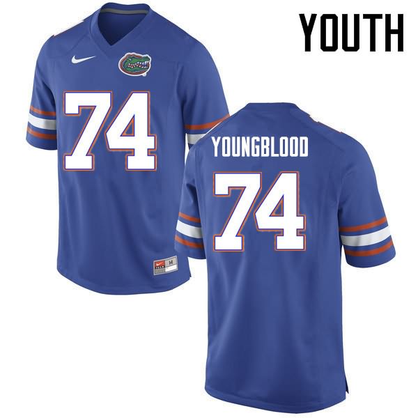 Youth NCAA Florida Gators Jack Youngblood #74 Stitched Authentic Nike Blue College Football Jersey AQH2065MY